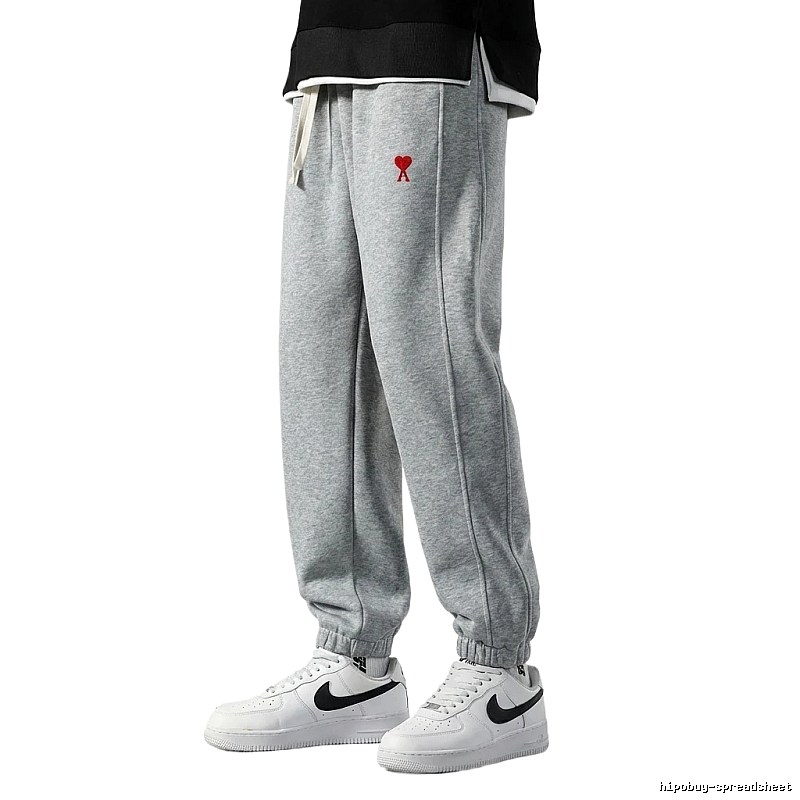 AMI & Easy Casual Style Grey Sweatpants