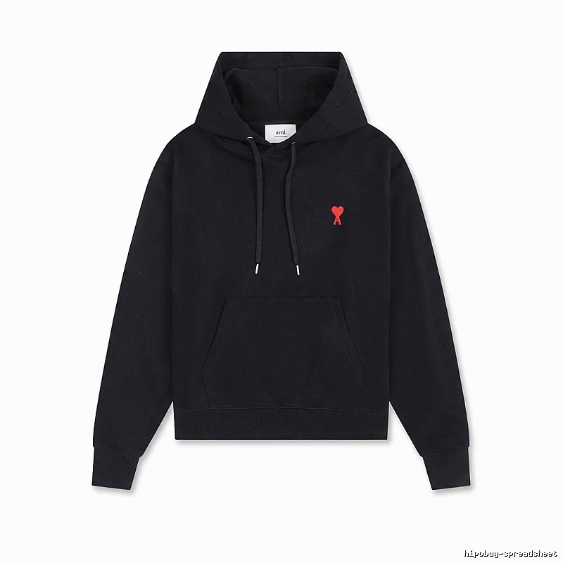 AMI Love Embroidery Trendy Brand Black Sweatshirt
