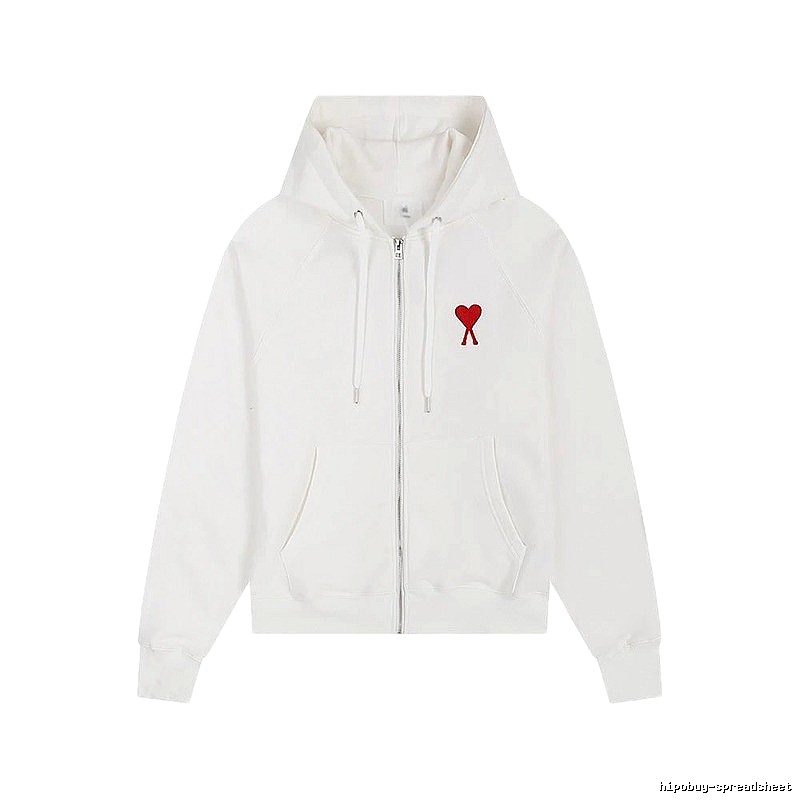 AMI Love Simple White Hoodie