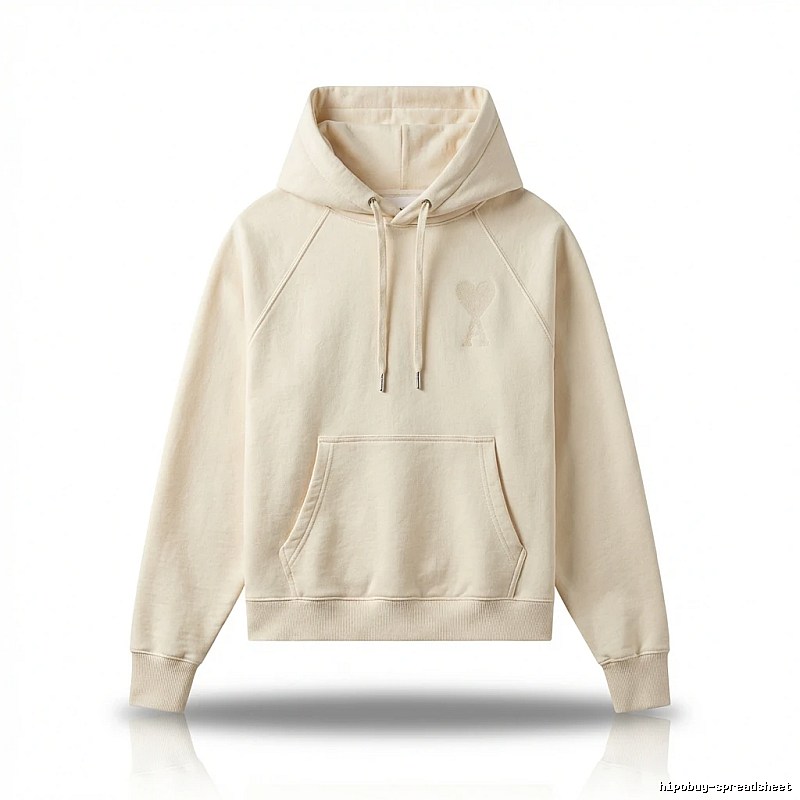 AMI simple and casual style off-white hoodie