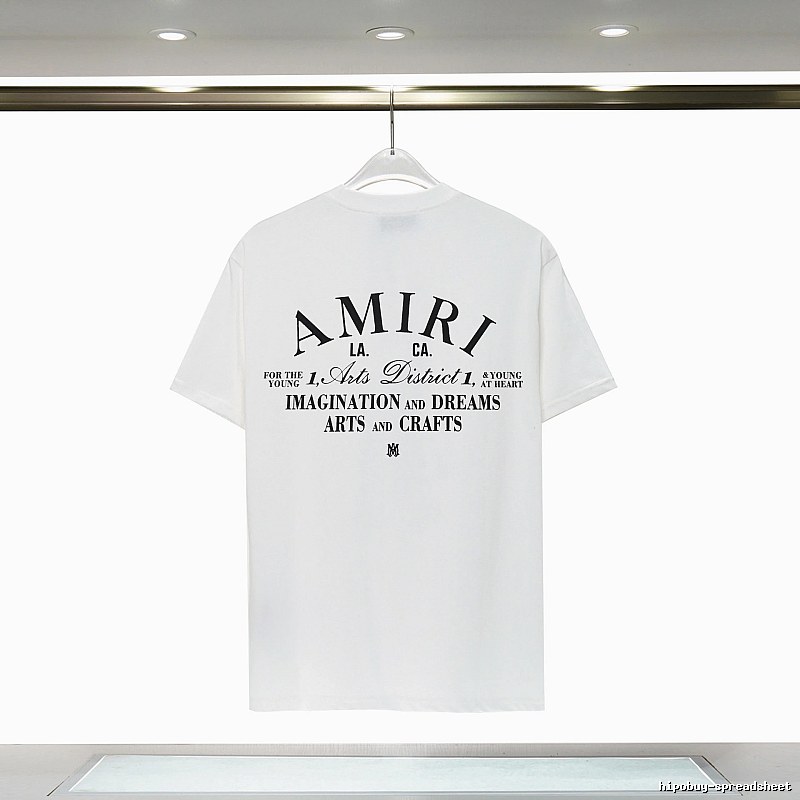 Amiri Casual Graphic T-shirt White Blue Amiri for Comfortable Styling