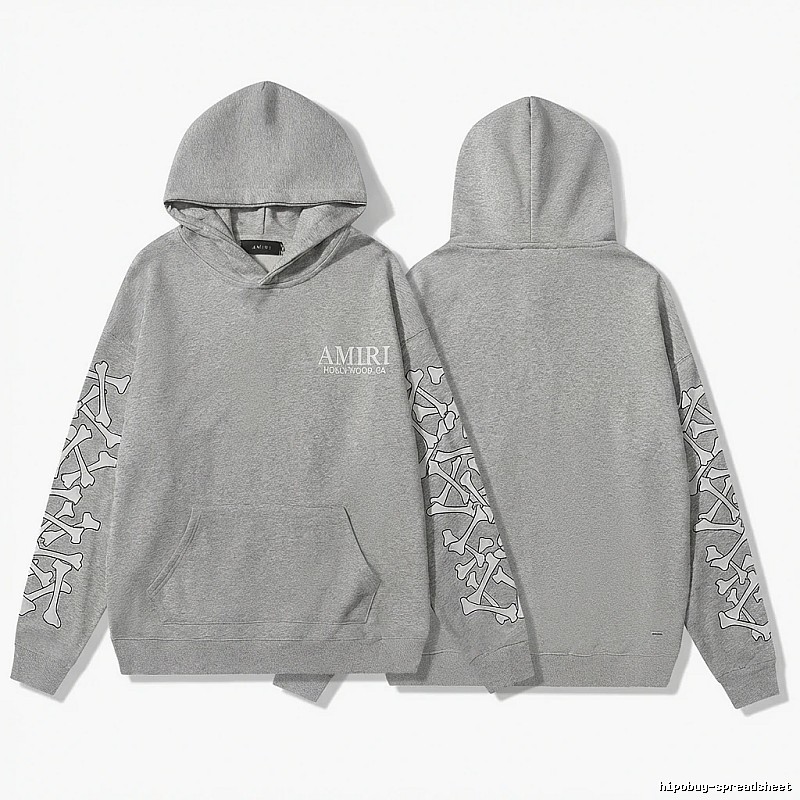 AMIRI gray hoodie with bone print