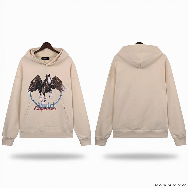 AMIRI Pegasus Series Casual Style Off-White Sweatshirt
