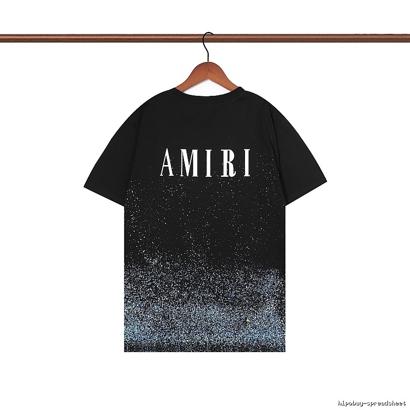 Amiri Premium Style Graphic T-shirt White Blue Amiri for Resort Outfits