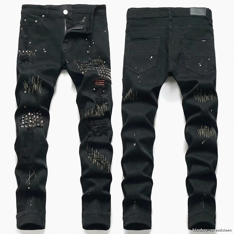 AMIRI Ripped Trendy Black Pants