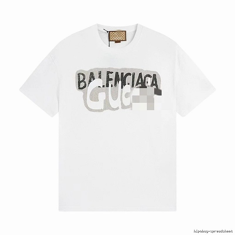 Balenciaga Co-branded Graffiti-style White T-Shirt