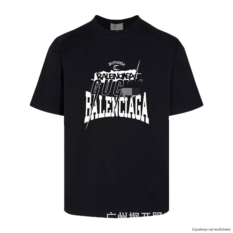 Balenciaga Co-branded Street Style Black Short-sleeve T-shirt