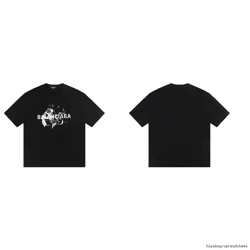 Balenciaga Distressed Print Cool Trendy Black T-Shirt
