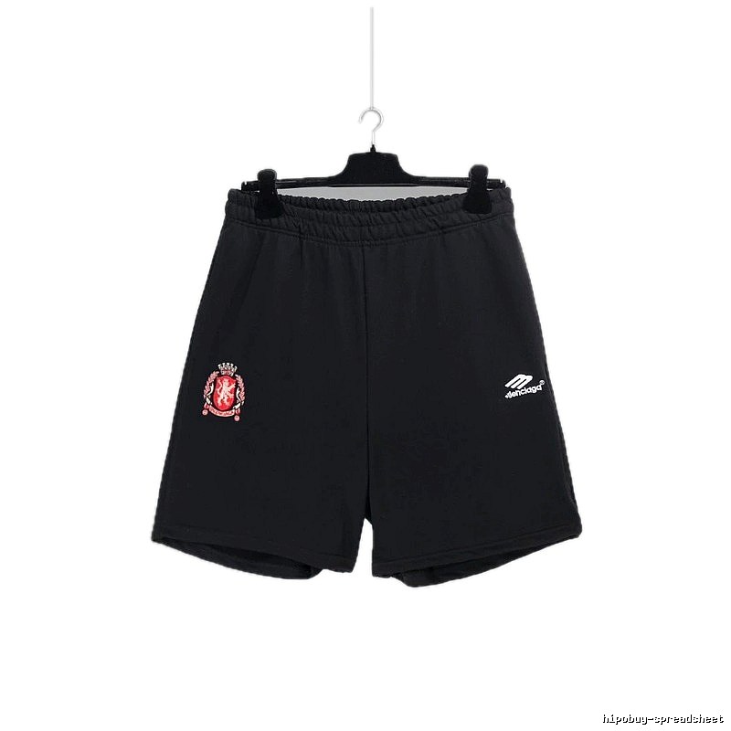 Balenciaga emblem-style black shorts