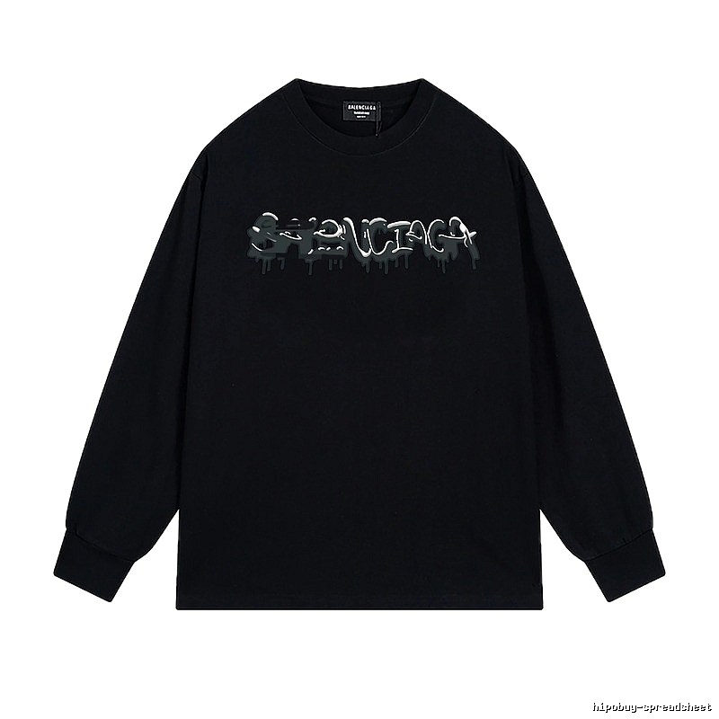 Balenciaga graffiti-style black long-sleeve
