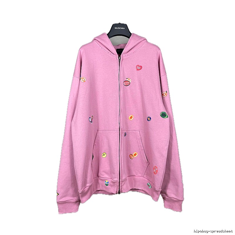 Balenciaga printed pink hoodie