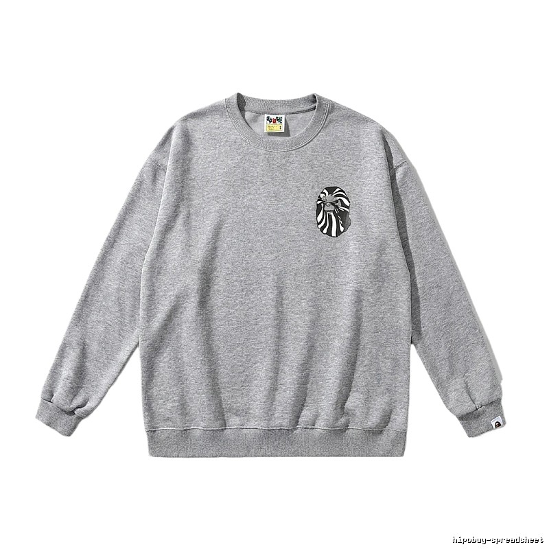 Bape Ape Head Minimalist Style Grey Sweatshirt