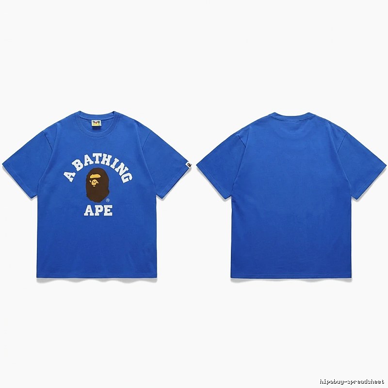 Bape Ape Head Simple Style Blue T-shirt