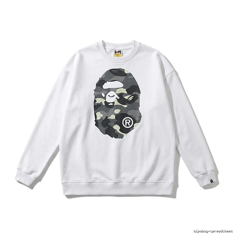Bape Camouflage Ape Face White Sweatshirt