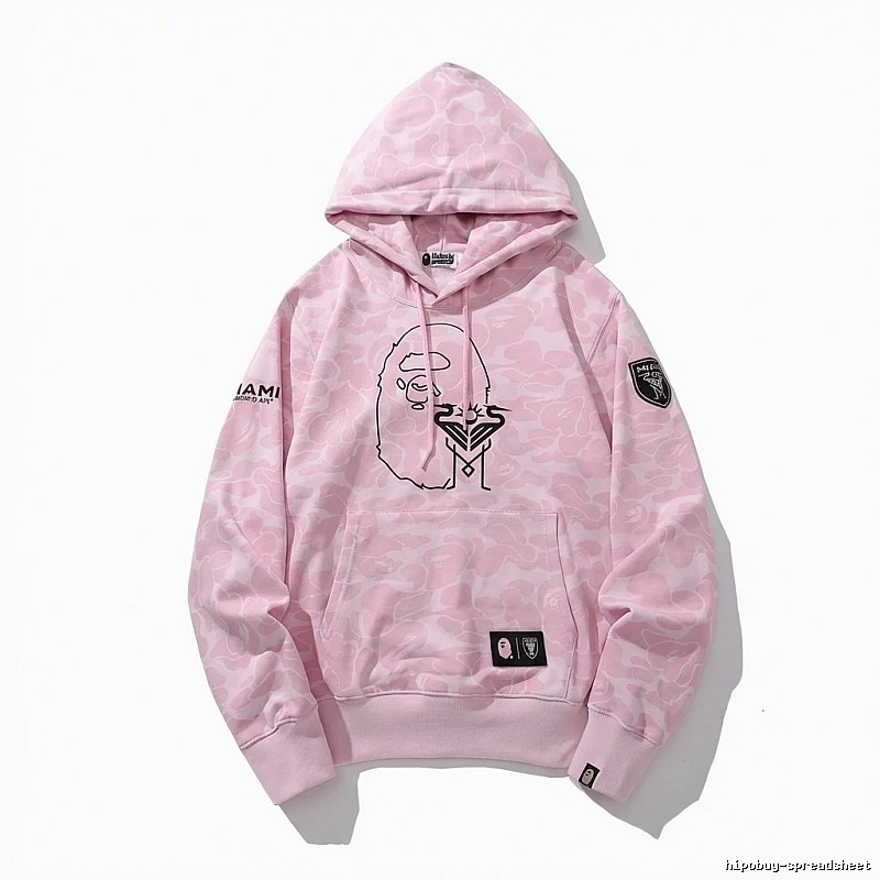 Bape camouflage-style pink hoodie