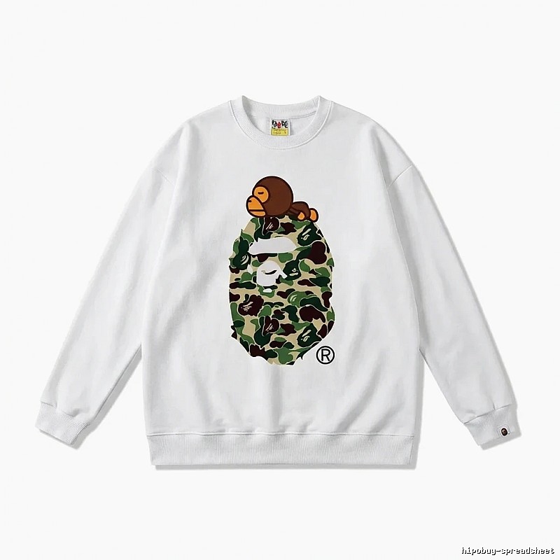 Bape camouflage style white sweatshirt