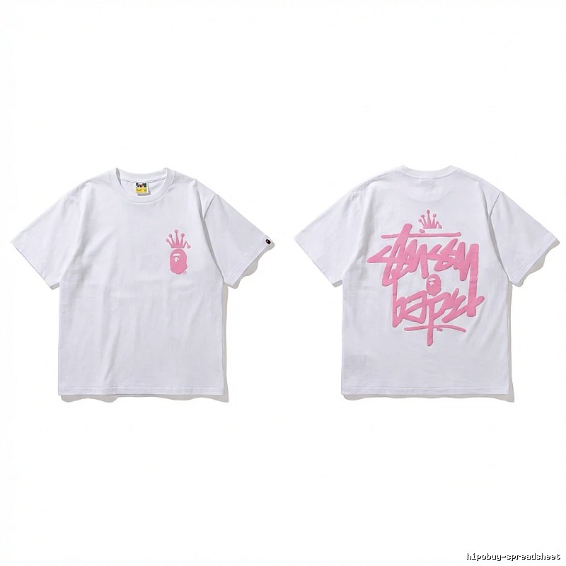 Bape Crown Graffiti Style White T-shirt