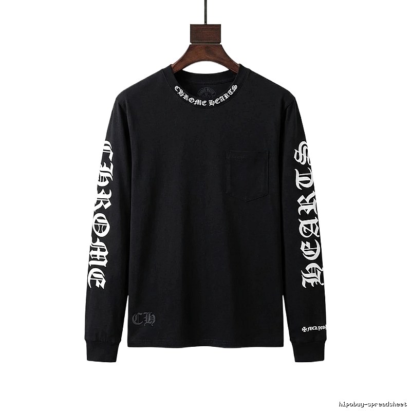 Chrome Hearts Dark Style Long-sleeved Black T-shirt