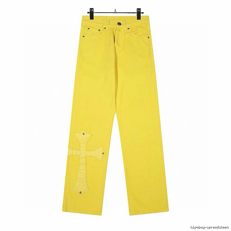 Chrome Hearts Streetwear Graphic jeans Light Denim Jeans with Logo Accent