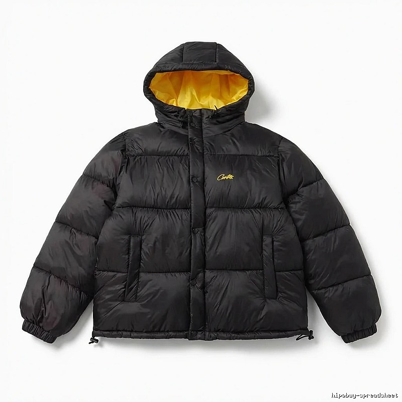 Corteiz black and yellow color - blocking down jacket