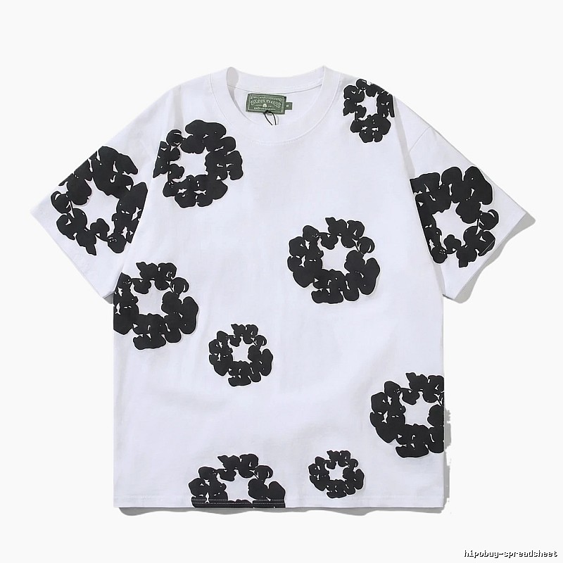 DENIM TEARS Black Floral Style T-shirt