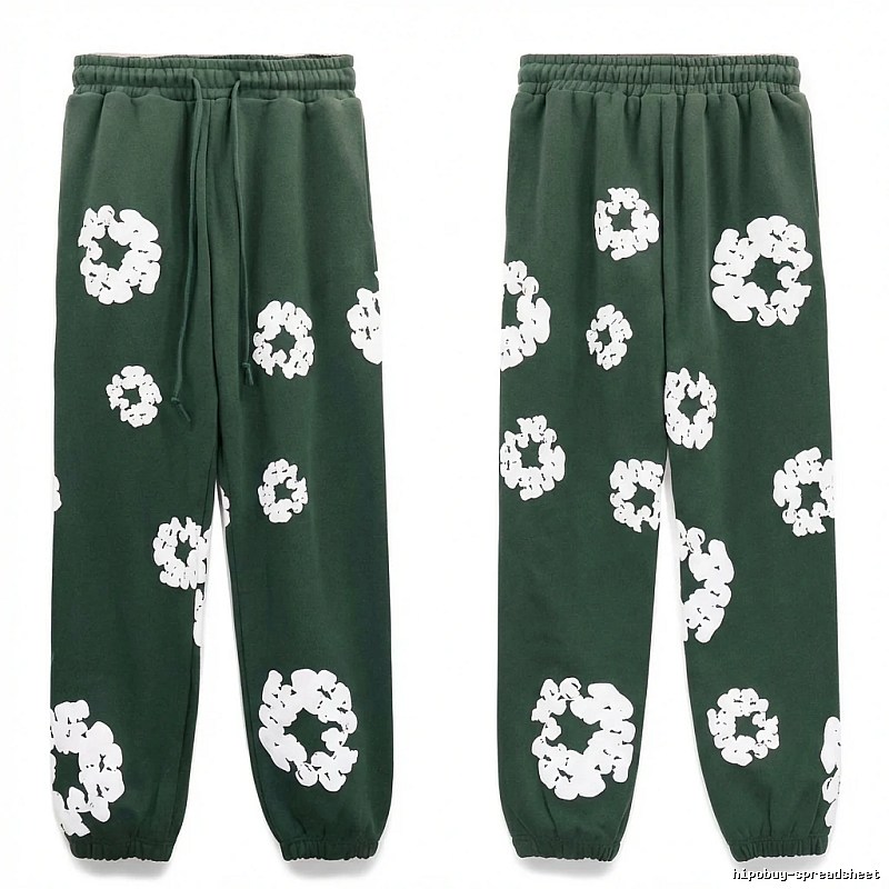 Denim Tears Printed Casual Dark Green Pants