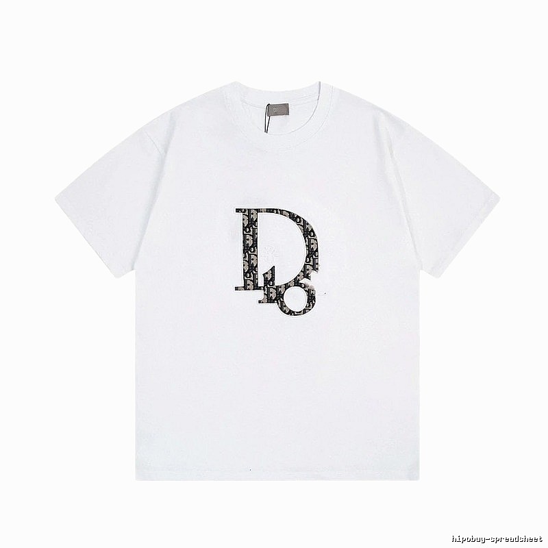 Dior Monogram Light Luxury Style White Short-sleeved T-shirt