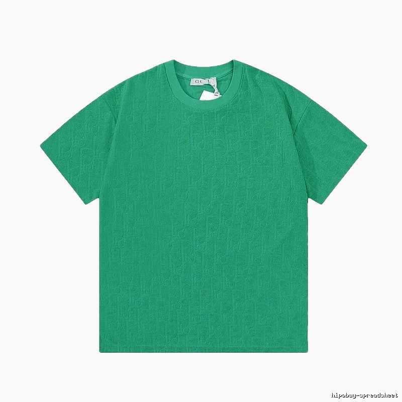 Dior Oblique Collection Casual Green Short-sleeve T-shirt