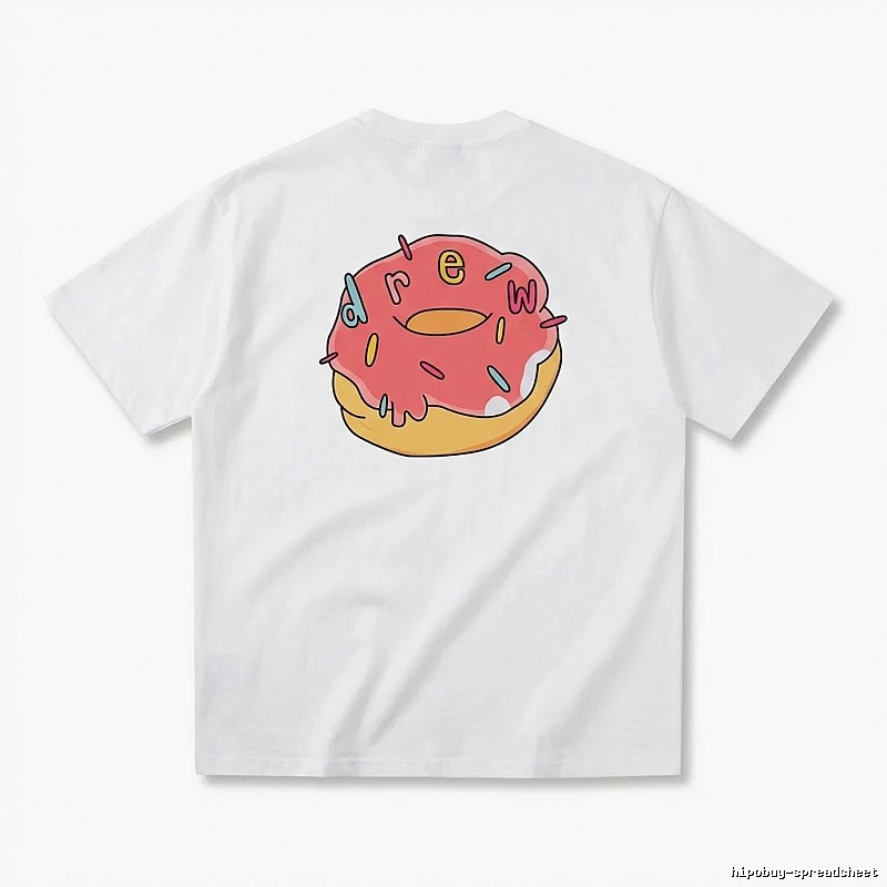 DREW Donut Cartoon White T-shirt