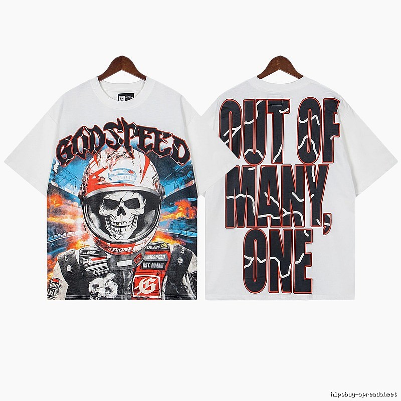 Godspeed Skull Racing Street Style White T-shirt