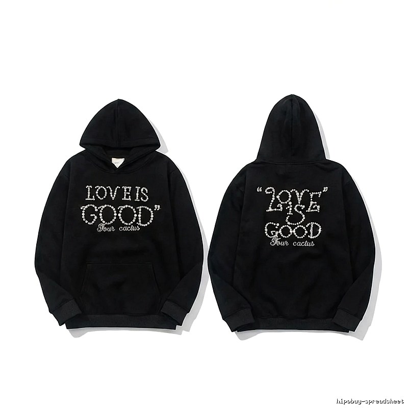 GOODBRAND Letter Style Black Hoodie