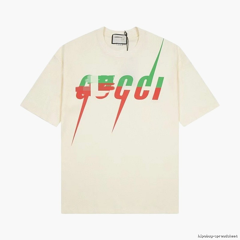 Gucci Color-block Print Casual Style Off-white Short-sleeve T-shirt