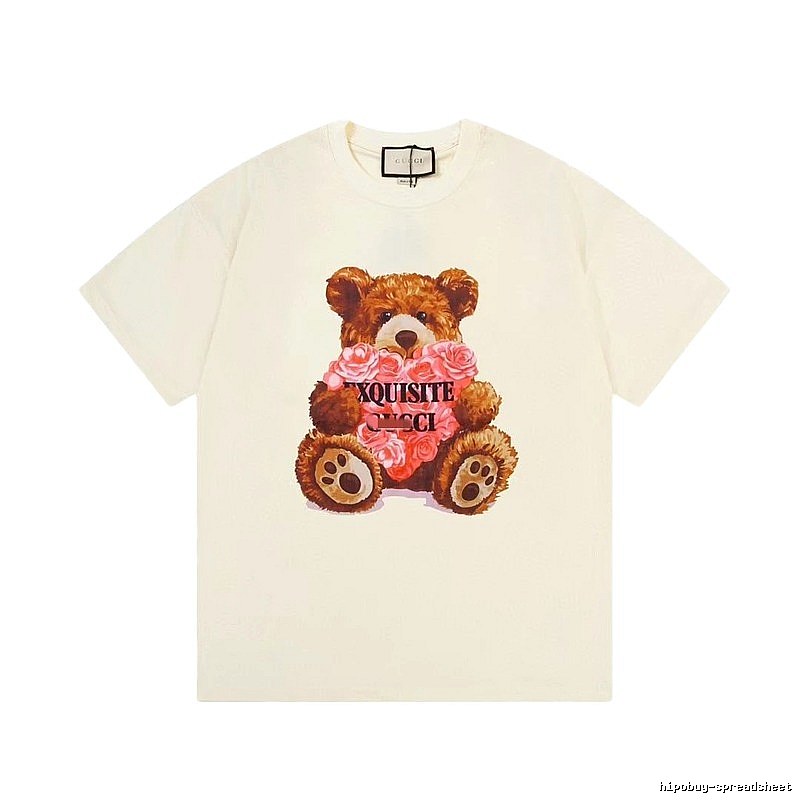 Gucci Teddy Bear Print Casual Off-white T-shirt