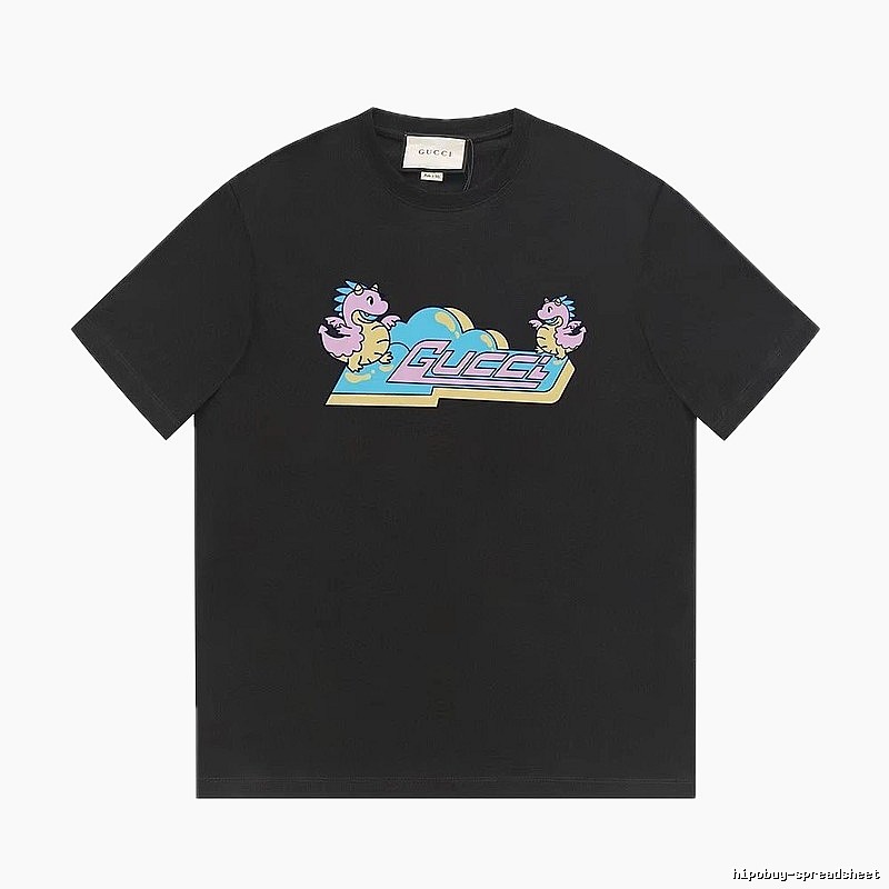 Gucci Year of the Dragon Collection Cartoon Style Black T-Shirt