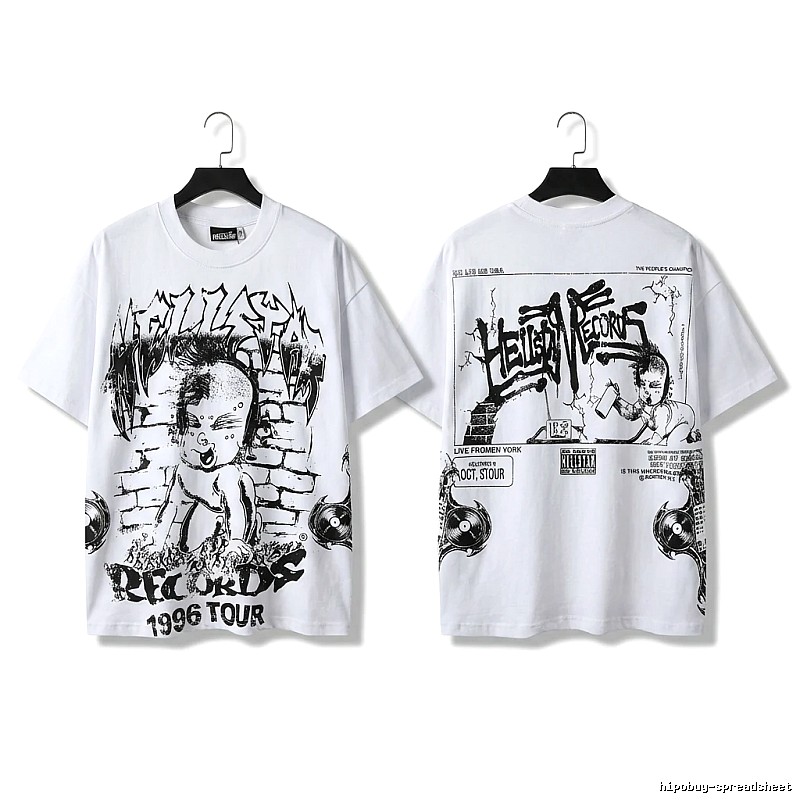 Hellstar graffiti-style white T-shirt