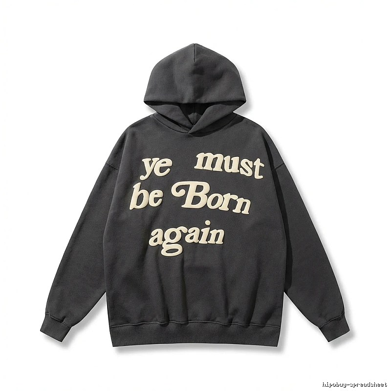 Kanye's retro-style black hoodie