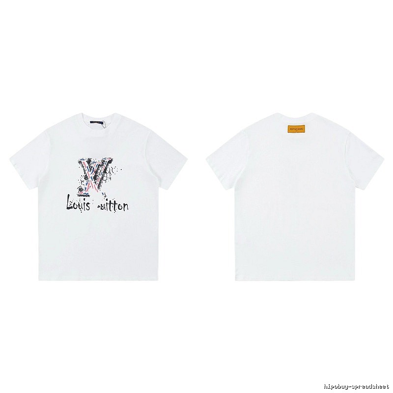 Louis Vuitton Graffiti Collection Street Style White T-shirt