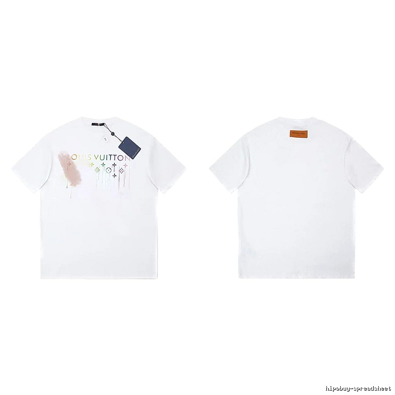 Louis Vuitton Iridescent Print Trendy White T-Shirt