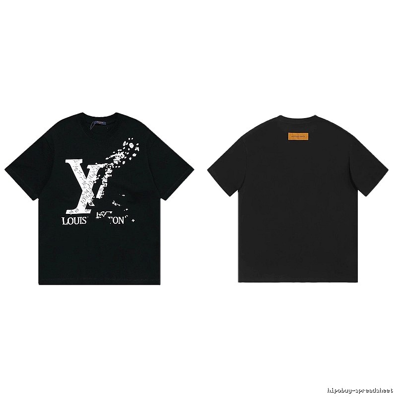 Louis Vuitton LV Printed Streetwear Style Black T-Shirt
