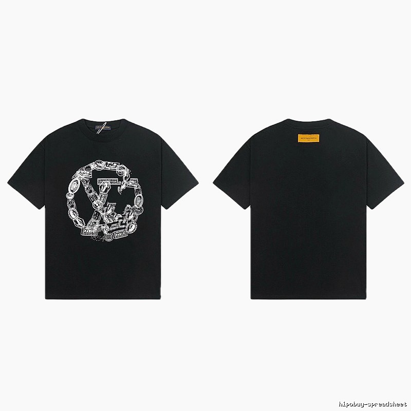 Louis Vuitton Printed Trendy Style Black Short-sleeve T-shirt