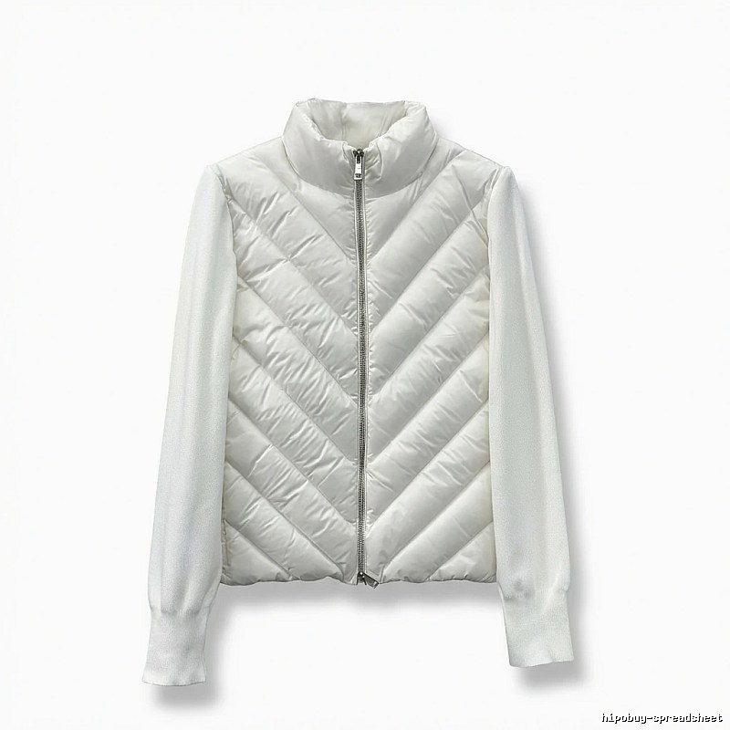 Moncler diamond - patterned stylish white down jacket