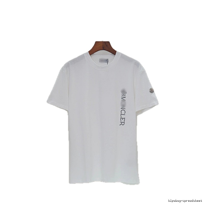 Moncler Letter Print Casual Style White T-Shirt