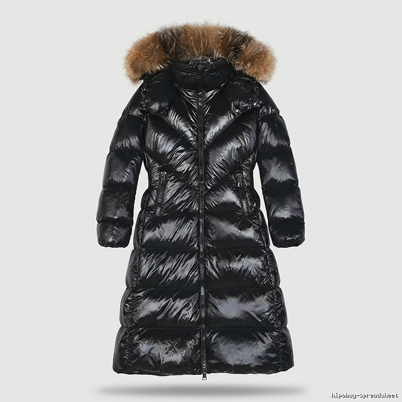 Moncler long stylish black down jacket