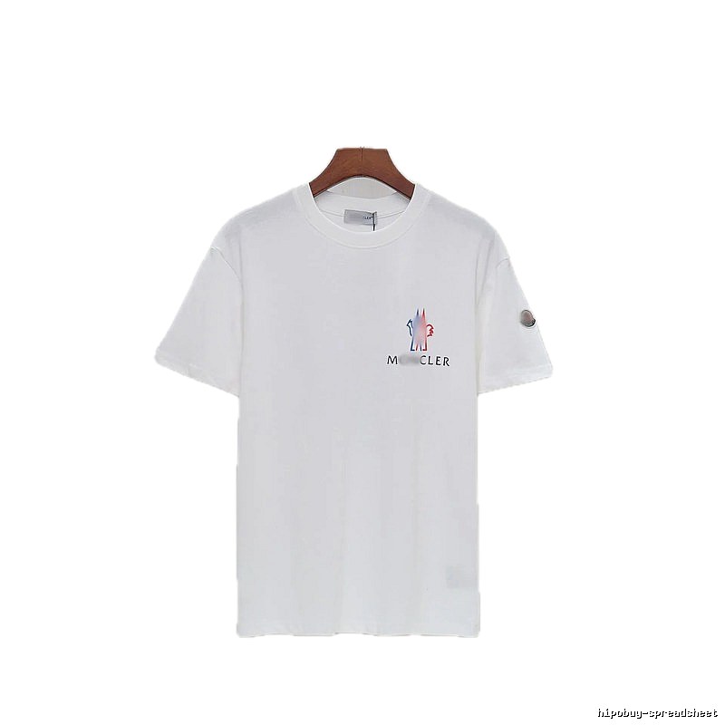 Moncler Printed Casual Style White Short-sleeve T-shirt
