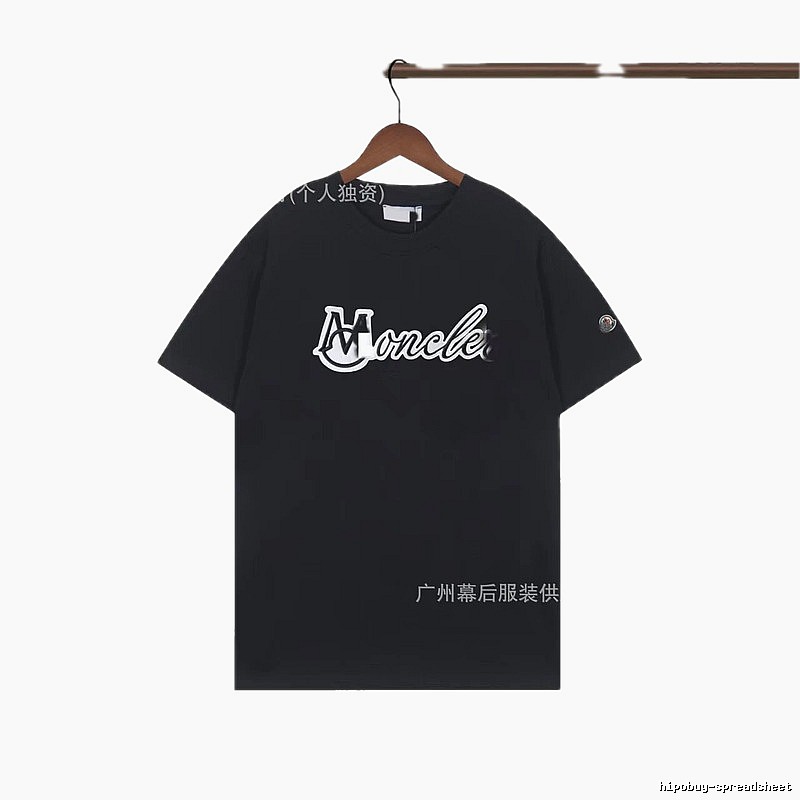 Moncler Printed Collection Streetwear Style Black T-Shirt
