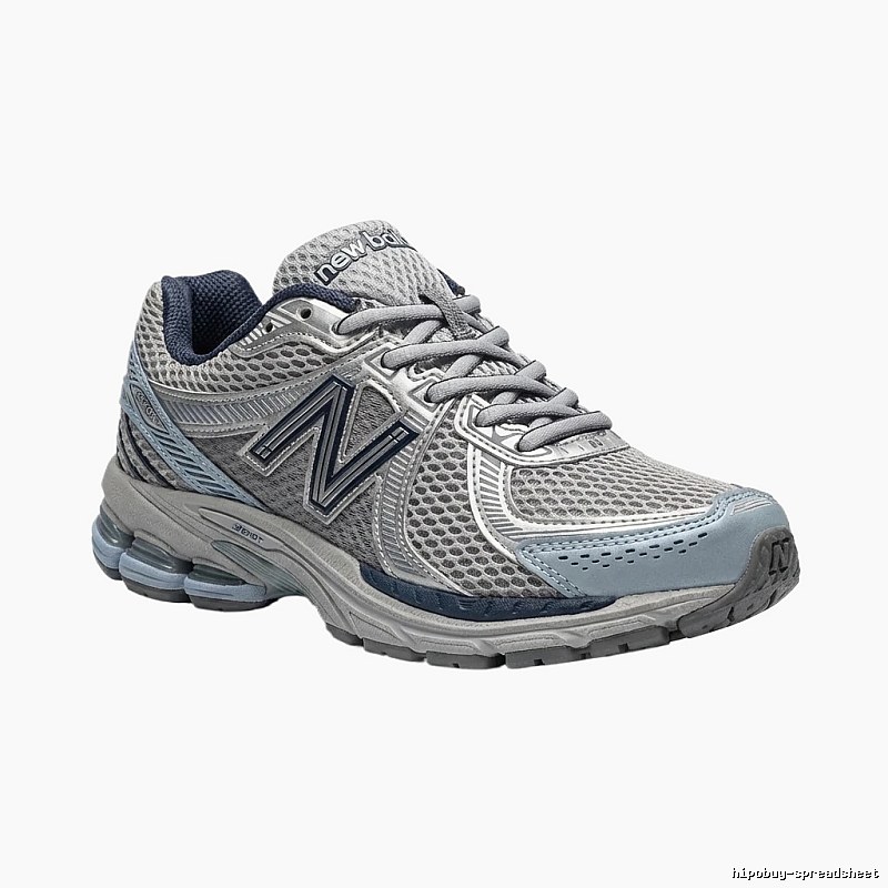 New Balance retro-style gray-blue sports shoes