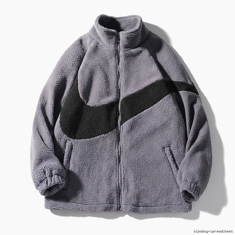 Nike large swoosh grey fleece jacket