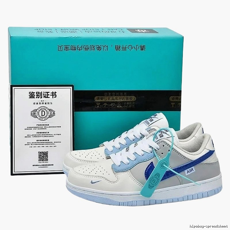 Nike retro white and blue sports shoes
