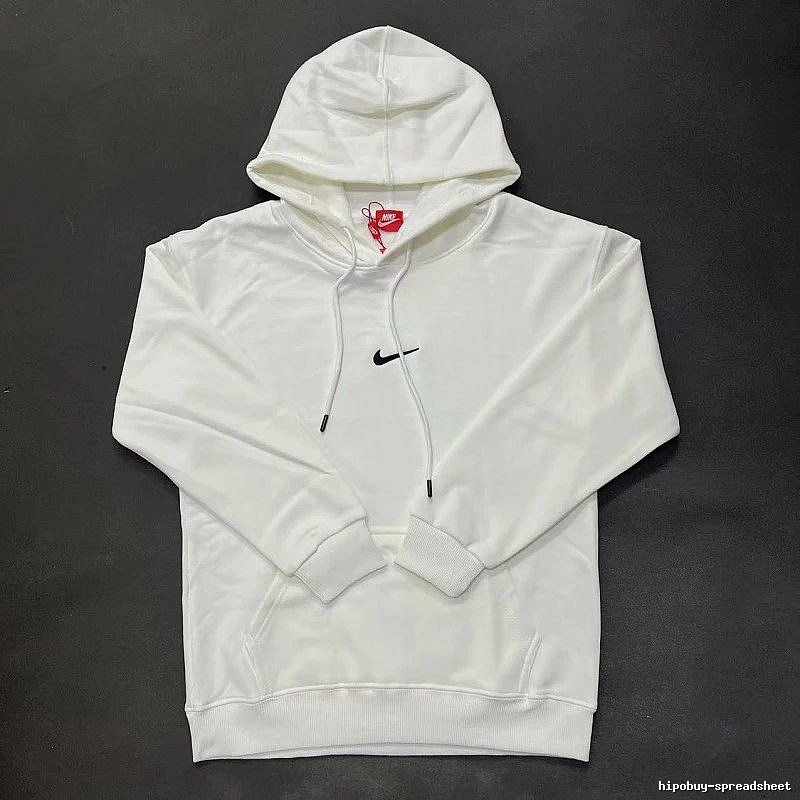 Nike Small-Logo Detail White Zip Hoodie Resort Wear Swoosh