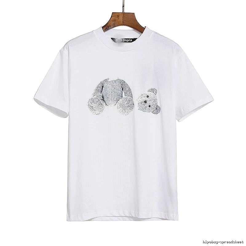 Palm Angels Travel Bear graphic T-shirt White Colorful Bear with Soft Visual Tone